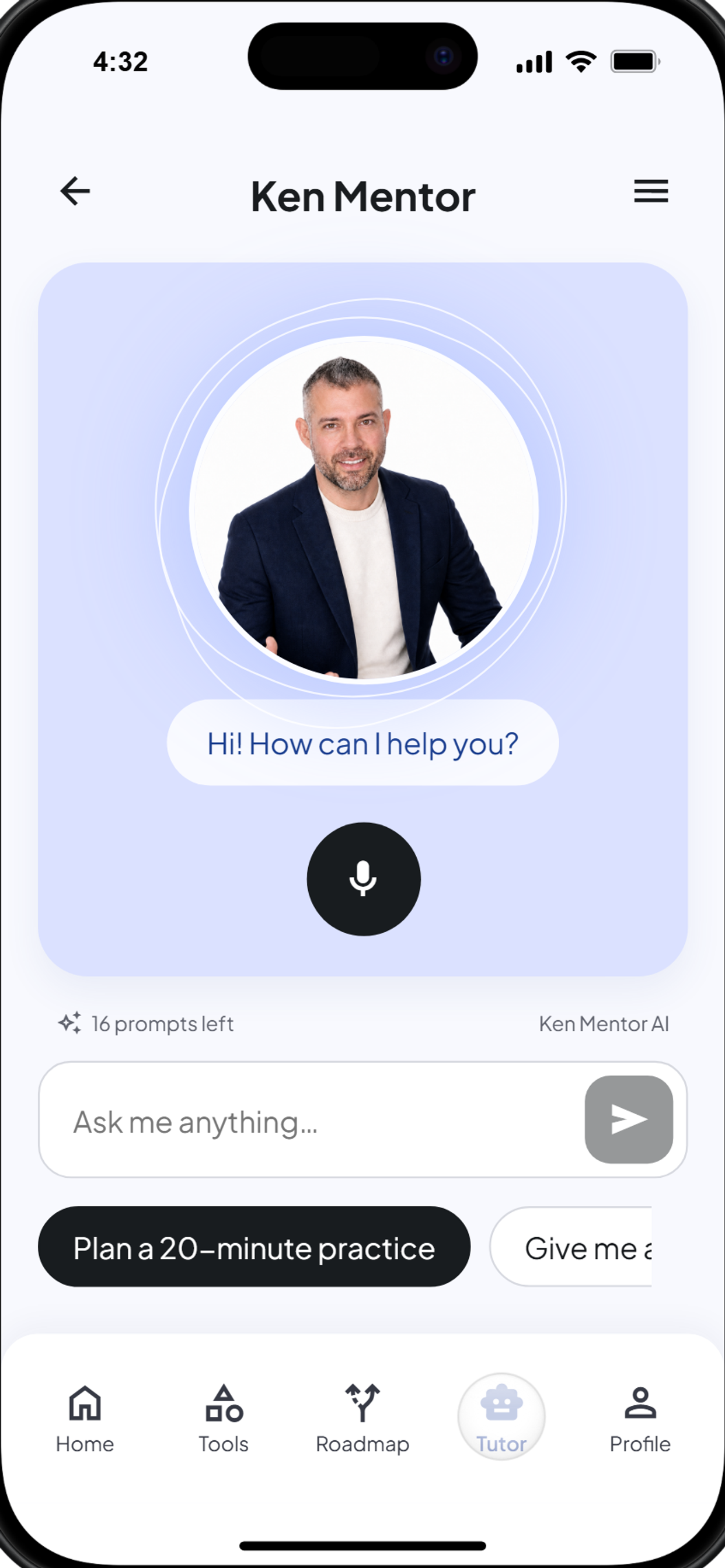 Ken Mentor English coaching interface