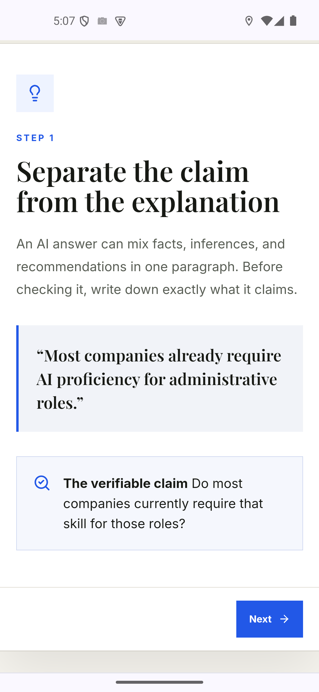 VedaUniversity English interactive lesson captured from the Android emulator